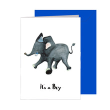 Laden Sie das Bild in den Galerie-Viewer, Karte zur Geburt | Babyelefant Junge