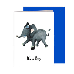 Karte zur Geburt | Babyelefant Junge