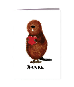Dankeskarte | "Danke" | Biber