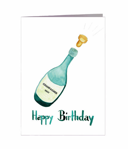 Geburtstagskarte | Happy Birthday | Champagner