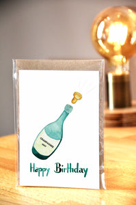 Geburtstagskarte | Happy Birthday | Champagner