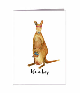Karte zur Geburt | Känguru Junge