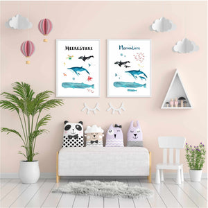 Kinderposter | Print | Kinderzimmerdeko | Meerestiere | DIN A4