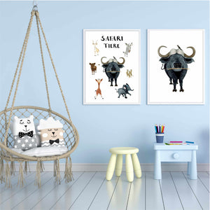 Kinderposter | Print | Kinderzimmerdeko | Safari Tiere | DIN A4