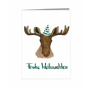 Weihnachtskarte | Frohe Weihnachten | Elch