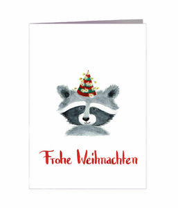 Weihnachtskarte | Frohe Weihnachten | 5er Set Tiere