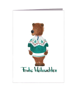 Weihnachtskarte | Frohe Weihnachten | 5er Set Bären