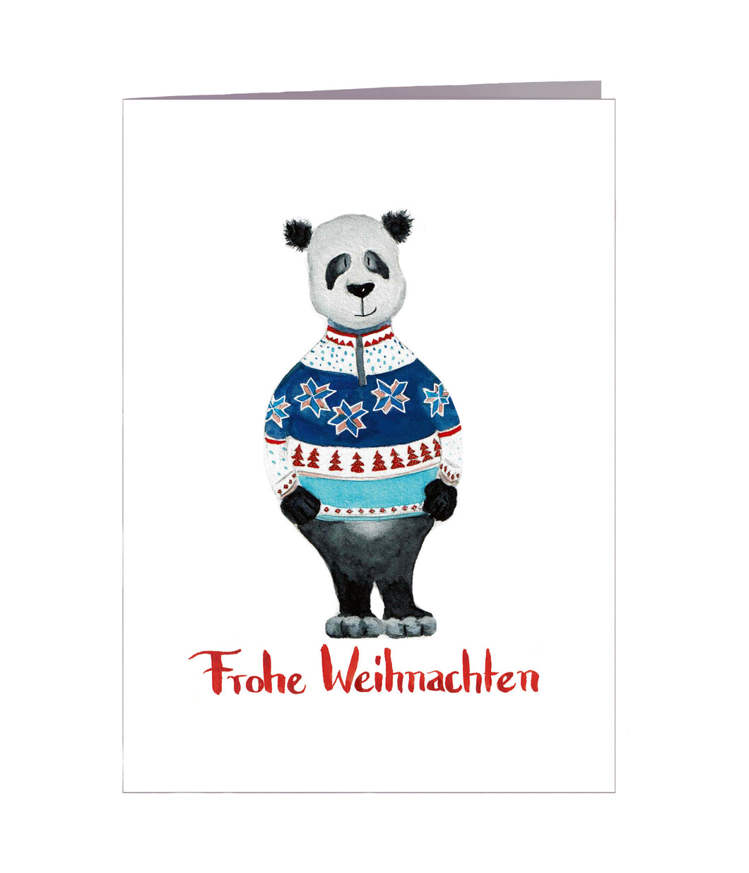 Weihnachtskarte | Frohe Weihnachten | Panda
