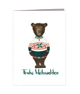 Weihnachtskarte | Frohe Weihnachten | 5er Set Bären